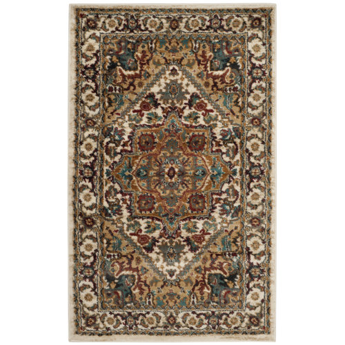 Charlton Home® Lowe Oriental Area Rug in Ivory / Ivory & Reviews